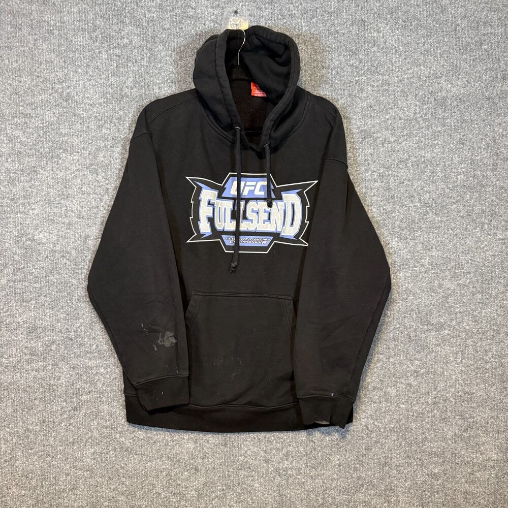 UFC Full Send Sweatshirts Mens Large Black Hoodie Ultimate Fighting‎ Rare FLAW